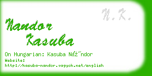 nandor kasuba business card